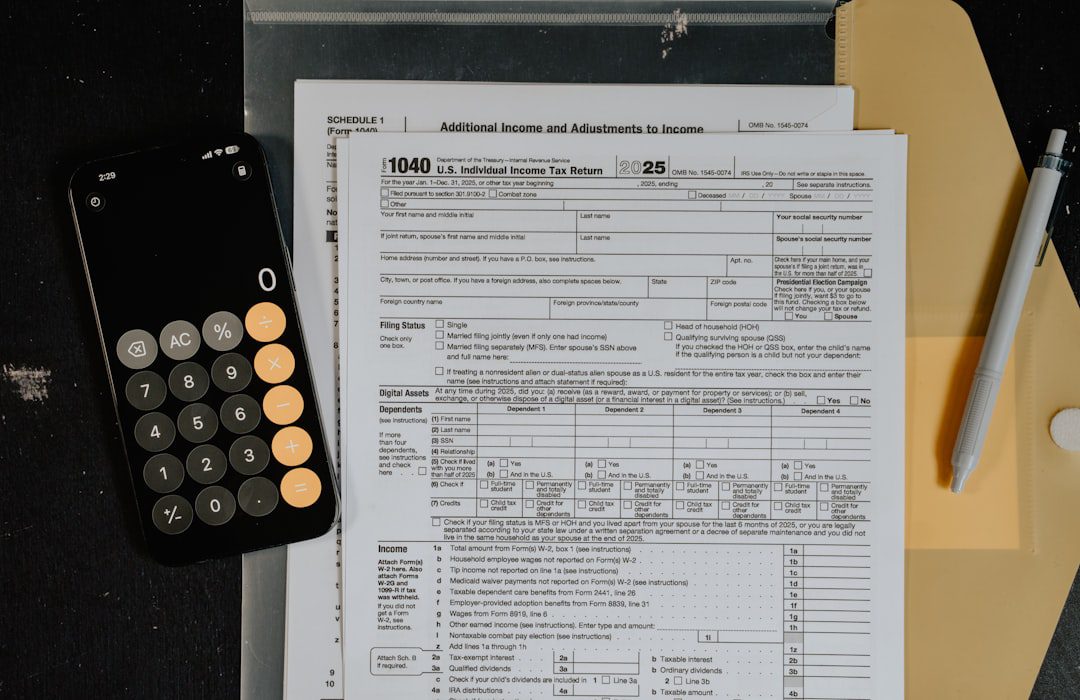 Tax documents and a calculator representing complex financial filings - Traditional vs Alternative Investments Risk Return