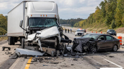 semi truck accident on highway