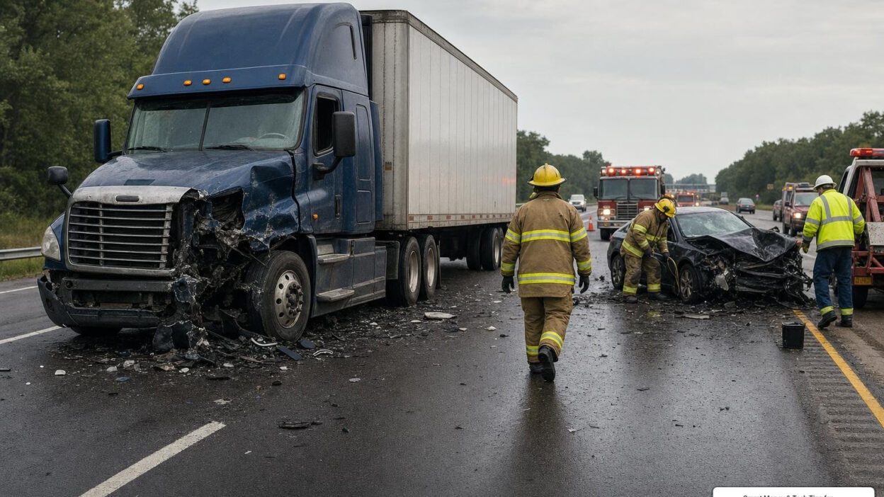 commercial vehicle accident settlement scene