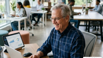 retirement age employment rights older worker in modern office