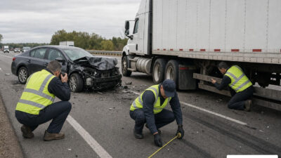 semi truck accident investigation and passenger vehicle crash dynamics